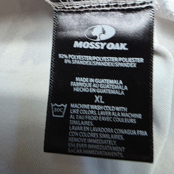 Mossy Oak Womens White Pink Camo Quarter Zip Long Sleeve Pullover Shirt XL AOP - Picture 5 of 6